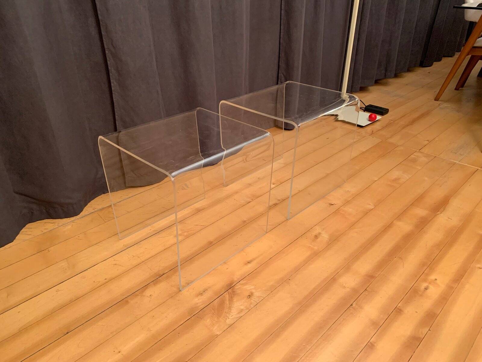 Vintage side tables in acrylic, 1970s, set of 2