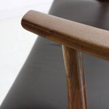 Fauteuil design danois en palissandre grainé par Johannes Andersen