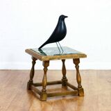 Authentic solid wood and green marble pedestal