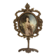 Patere cadre medaillon en laiton mural vintage