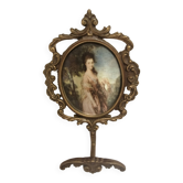 Vintage wall brass medallion frame hook
