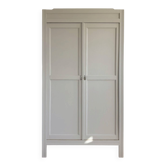 Parisian wardrobe with shelves, renovated oak wood.