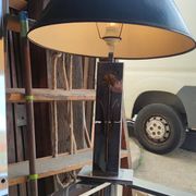 Lampe en métal chromé et bronze vers 1970