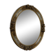 Oval wall mirror, golden floral pattern in stucco and wood, late 19th century