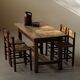 Handcrafted chairs in solid pine and woven straw – France, circa 1950