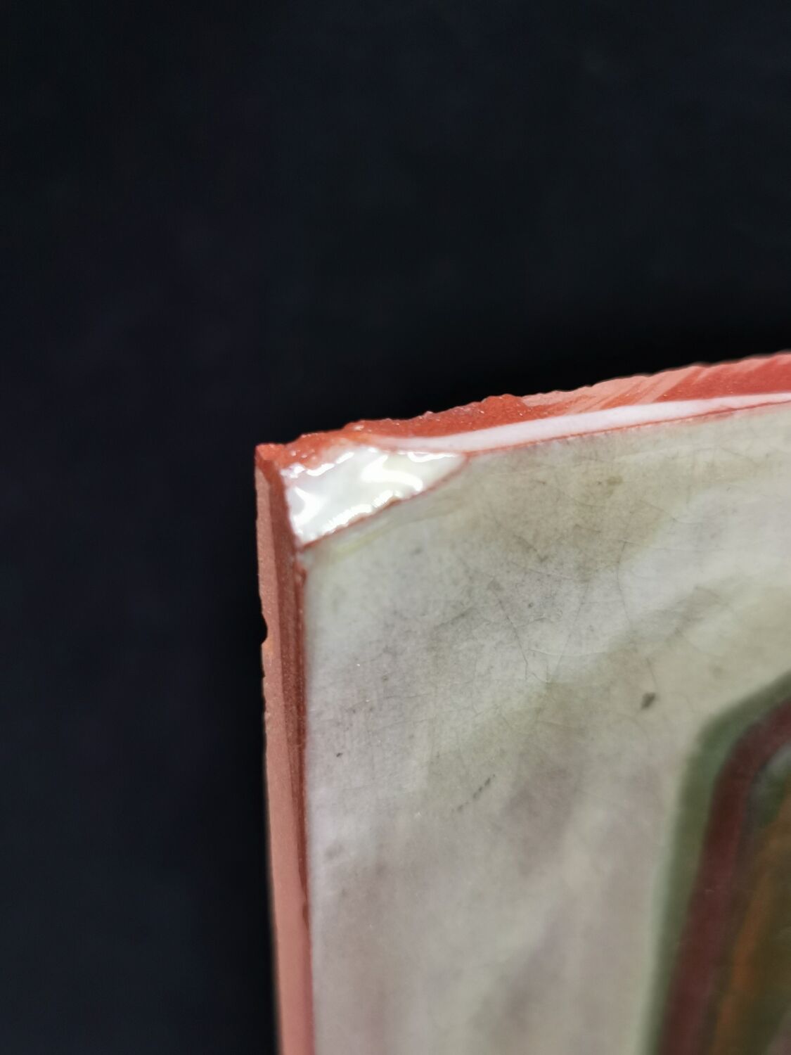 Painting tile in earthenware signed Jaqueline Bartre SANT VICENS CERAMIQUE 1970