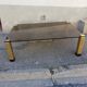 Vintage coffee table smoked glass and golden feet