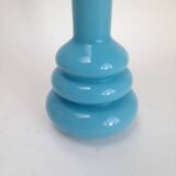 Blue opaline vase with space age rings