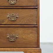 Antique English oak secretaire late 18th/early 19th century with stepped interior and working locks