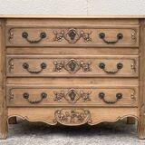 Commode de style Louis XV chêne brut massif, 1920