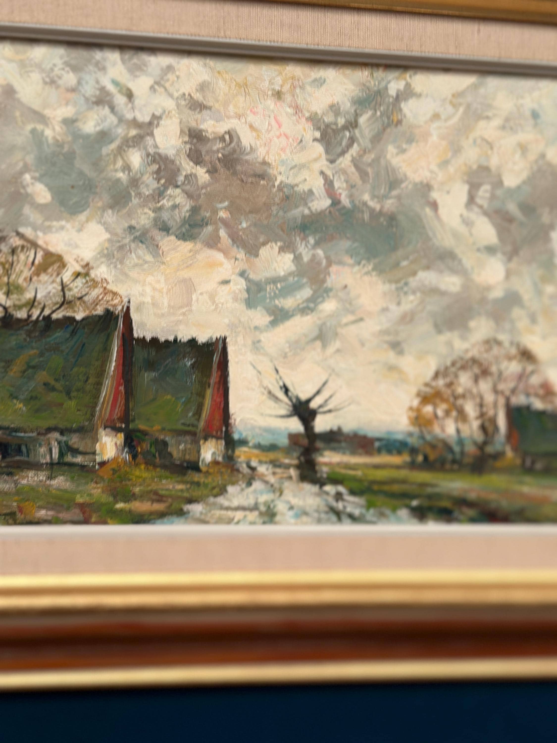 Huile sur toile scandinave – « Campagne » par Holmult