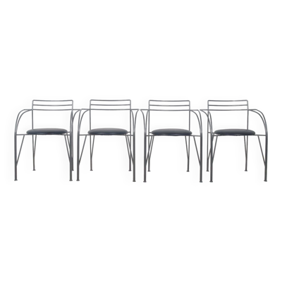 4 Chaises 'Lune d'Argent' dessinées par Pascal Mourgue pour Fermob, 1985