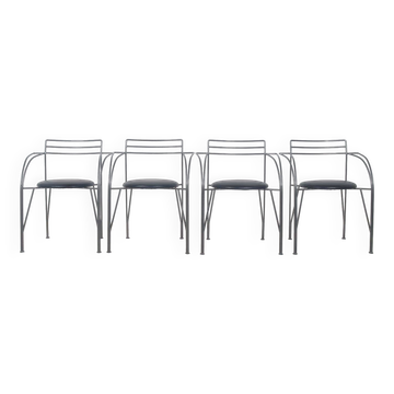 4 Chaises 'Lune d'Argent' dessinées par Pascal Mourgue pour Fermob, 1985