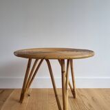 Round rattan coffee table