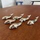 set of 6 vintage stainless steel whale knife rests - whale shape