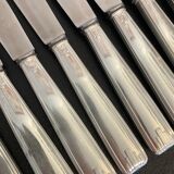 Set of 24 silver metal knives art deco