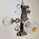 Suspension vintage Mazzega en verre de Murano avec 3 globes en verre, Italie, vers 1970