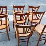 Set of eight luterma bistro chairs.