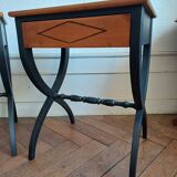 Pair of patinated Directoire style bedside or sofa end tables
