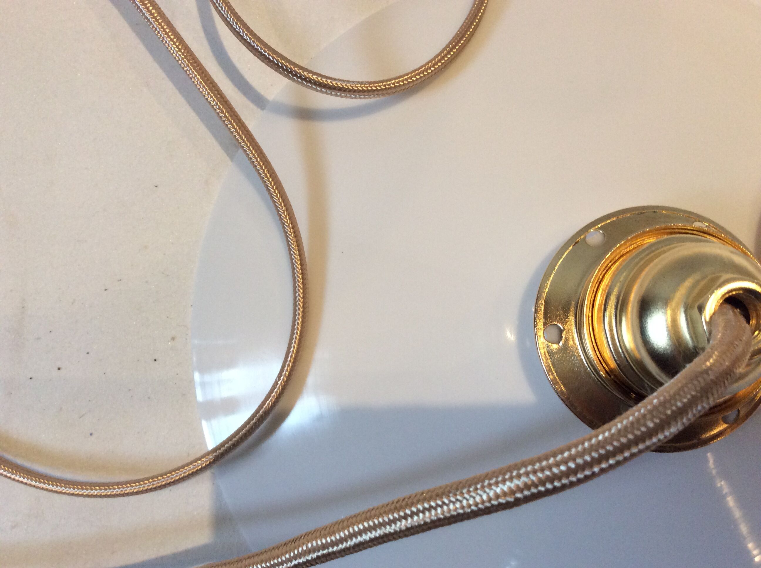 Duo of vintage opaline pendant lights