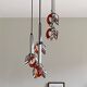 Suspension cascade en acier inox lustre 1970 Raak