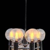 Pair of Chrome Sputnik Chandeliers by Motoko Ishii for Staff 1970