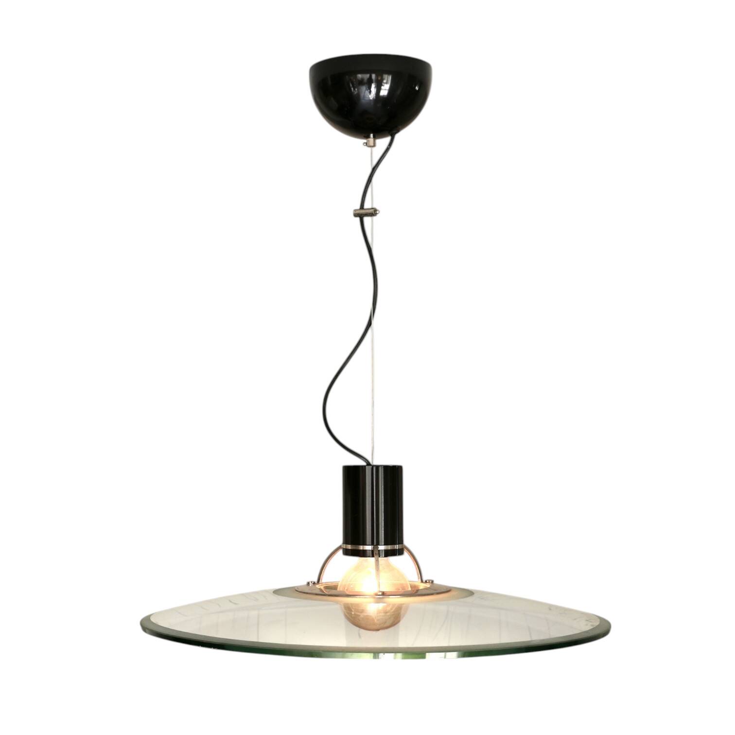 A glass pendant light, Italy 1970s