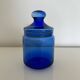 Sucrier en verre bleu