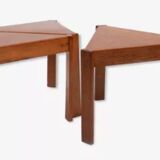 Série 3 Tables Nomme Bois 1970