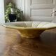 Old salad bowl, fruit bowl - yellow and white ceramic, vintage