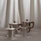 Silver-plated coffee and tea set with a wooden handle