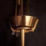 Pair sconces metal dore décor stars Lunel vintage 1950