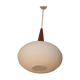 Suspension opaline et teck par Louis Kalff pour Philips