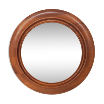 Danish teak round mirror