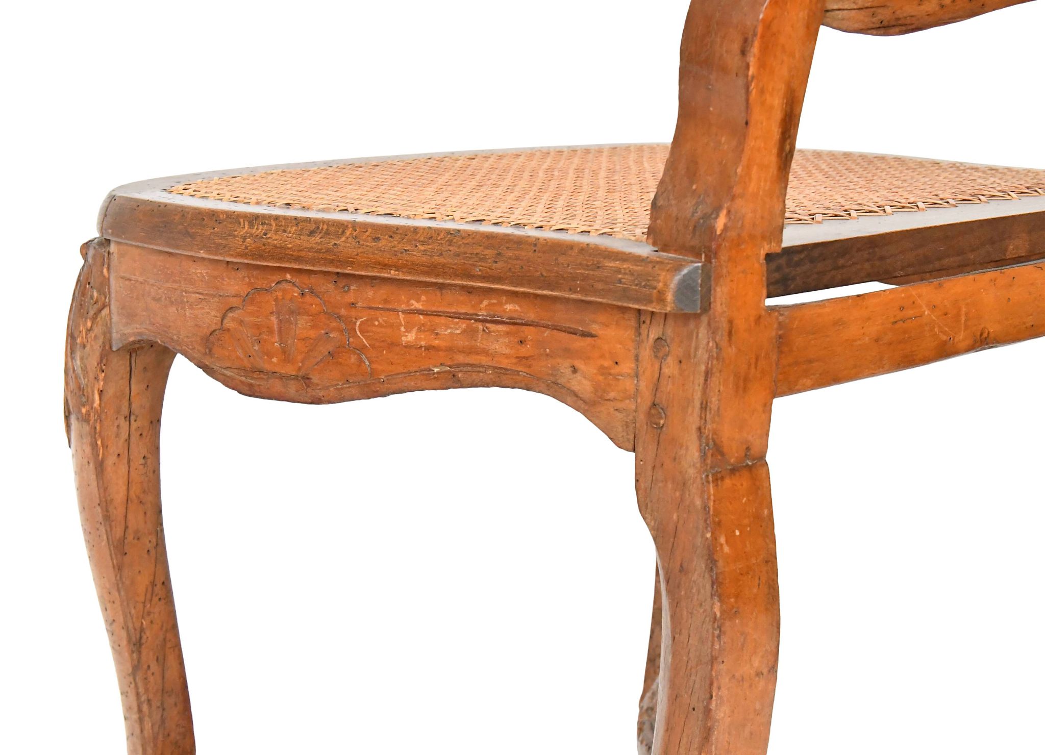 4 caned chairs from the Louis XV period stamped by Charles Delenoncourt.