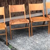 Vintage blond wood chairs 60s