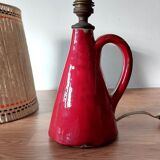 Red ceramic lamp 1950/1960.