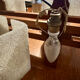 Vintage 1950s Scandinavian teak and perspex pendant light.
