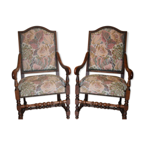 Paire de fauteuils louis - xiii