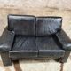 Sofa 2 places black leather year 70'-80' vintage