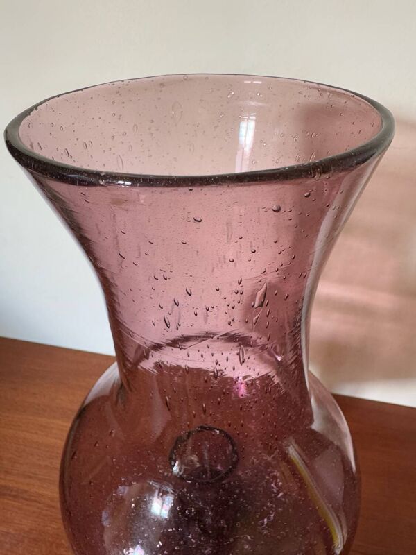 Grand photophore verre bullé Montauroux années 60