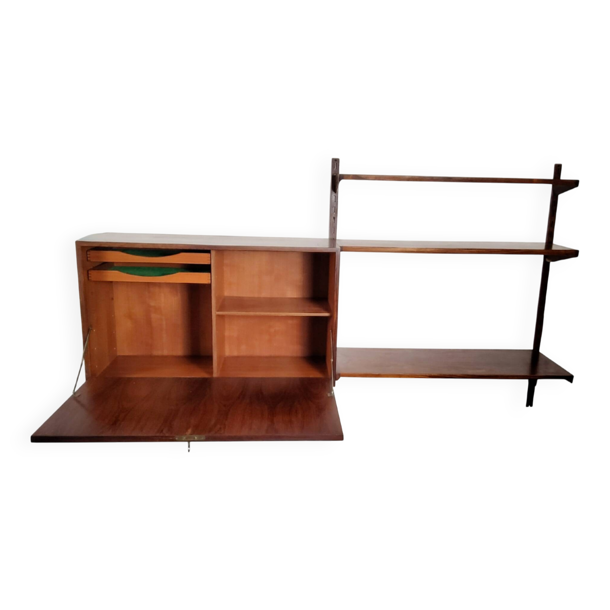 Etagere secrétaire mural scandinave en bois Design Kai Kristiansen