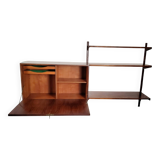 Scandinavian wooden wall-mounted secretary shelf Design Kai Kristiansen