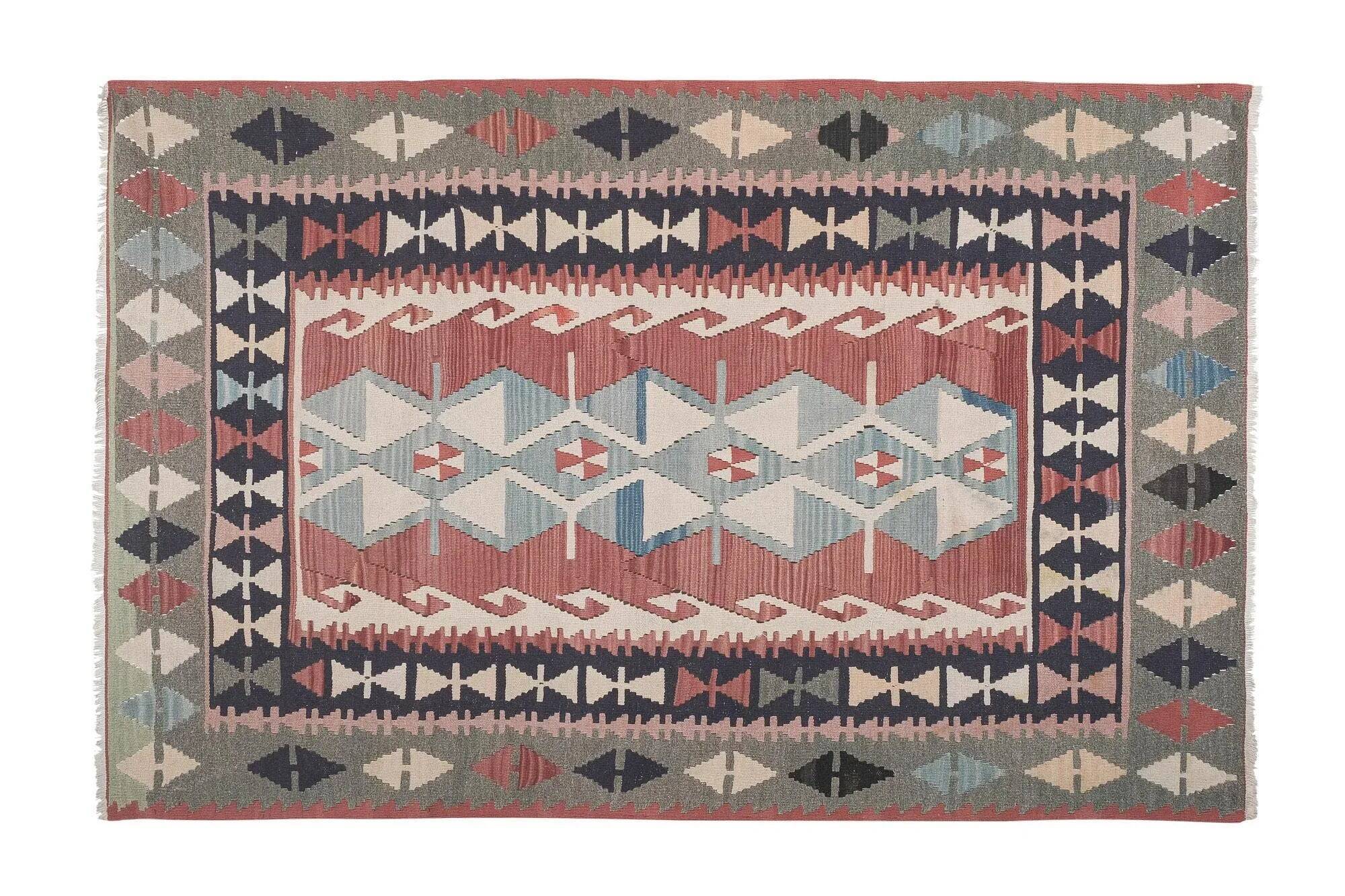 Vintage Turkish kilim, handwoven, 142x220 cm.