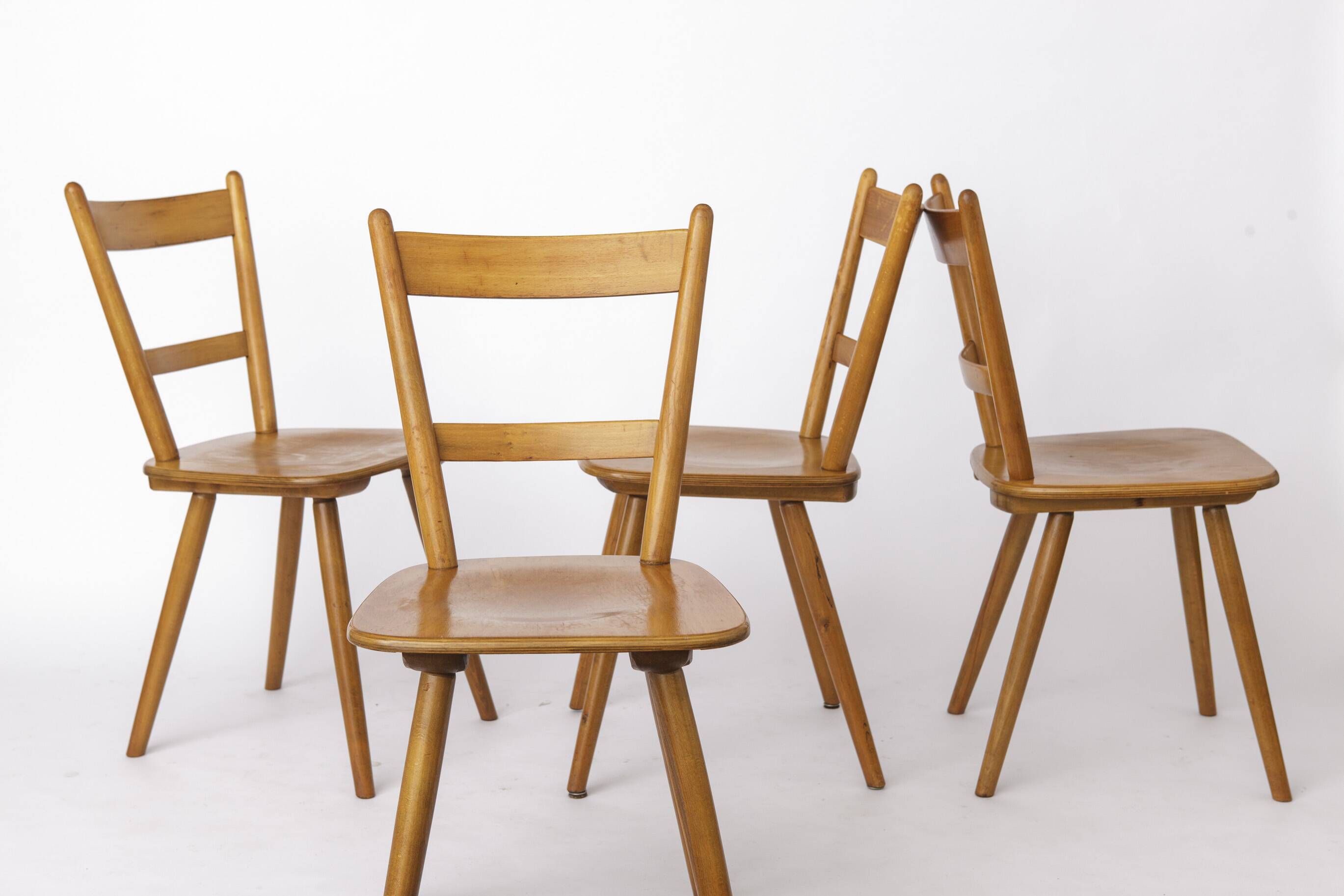 Set of 8 Vintage Tübingen Dining Chairs Schäfer Germany 1960s Mid Century