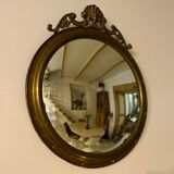 Convex mirror in old brass