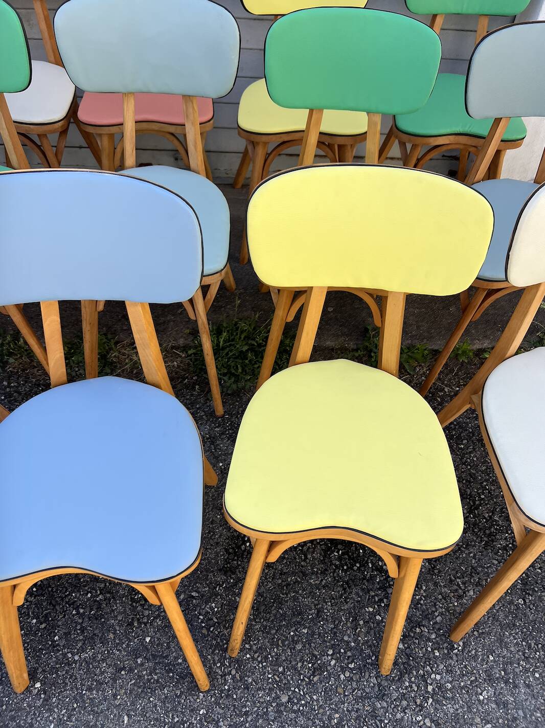 (lot) 14 Heart Compass Multicoloured Chairs
