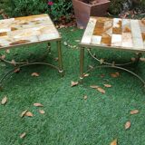 Pair of onyx and brass bedside tables 1940