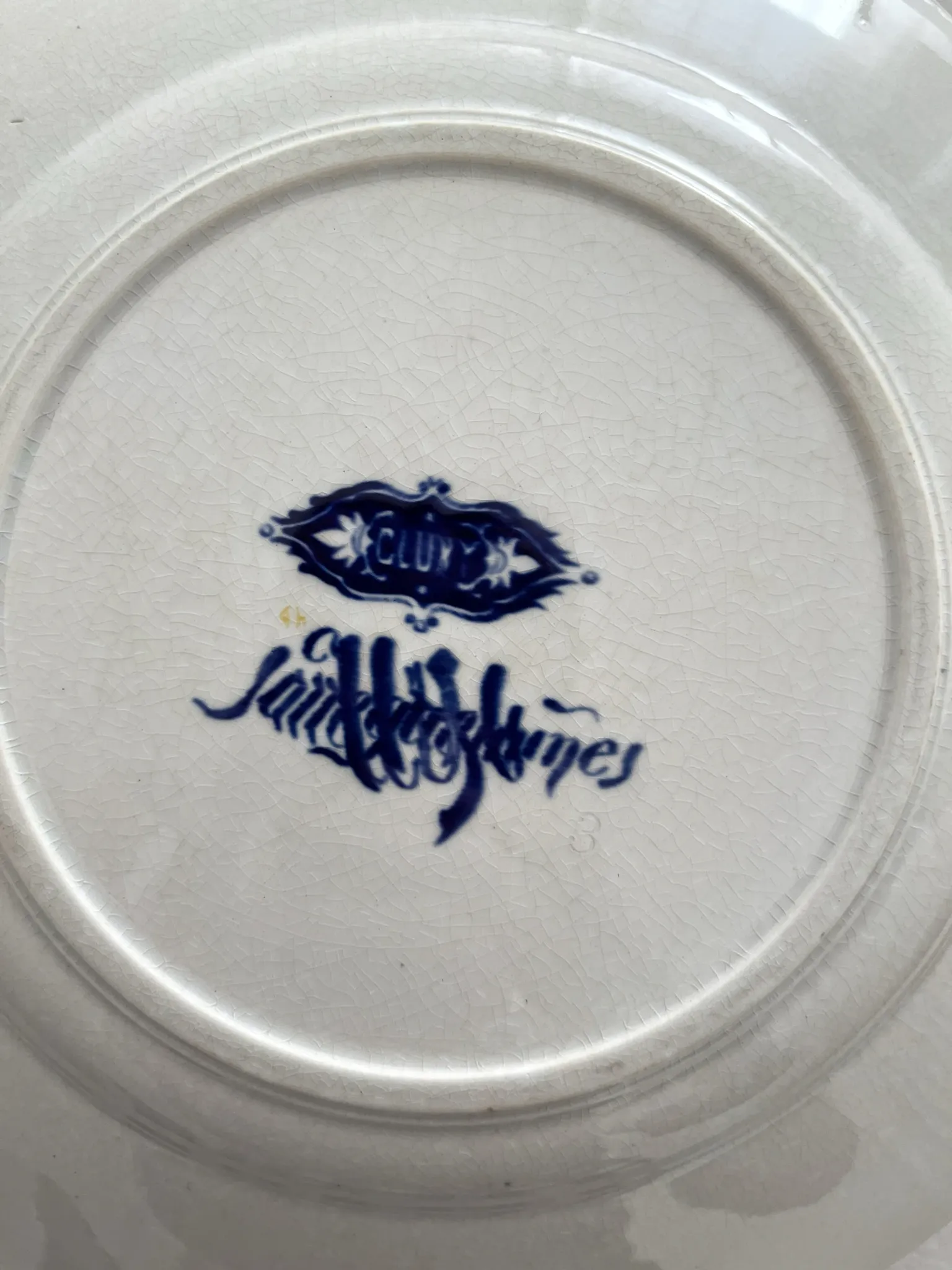 3 flat plates made of ironstone "Cluny" Sarreguemines