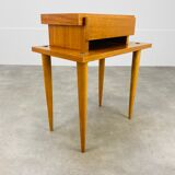 Scandinavian bedside table 50s blond wood